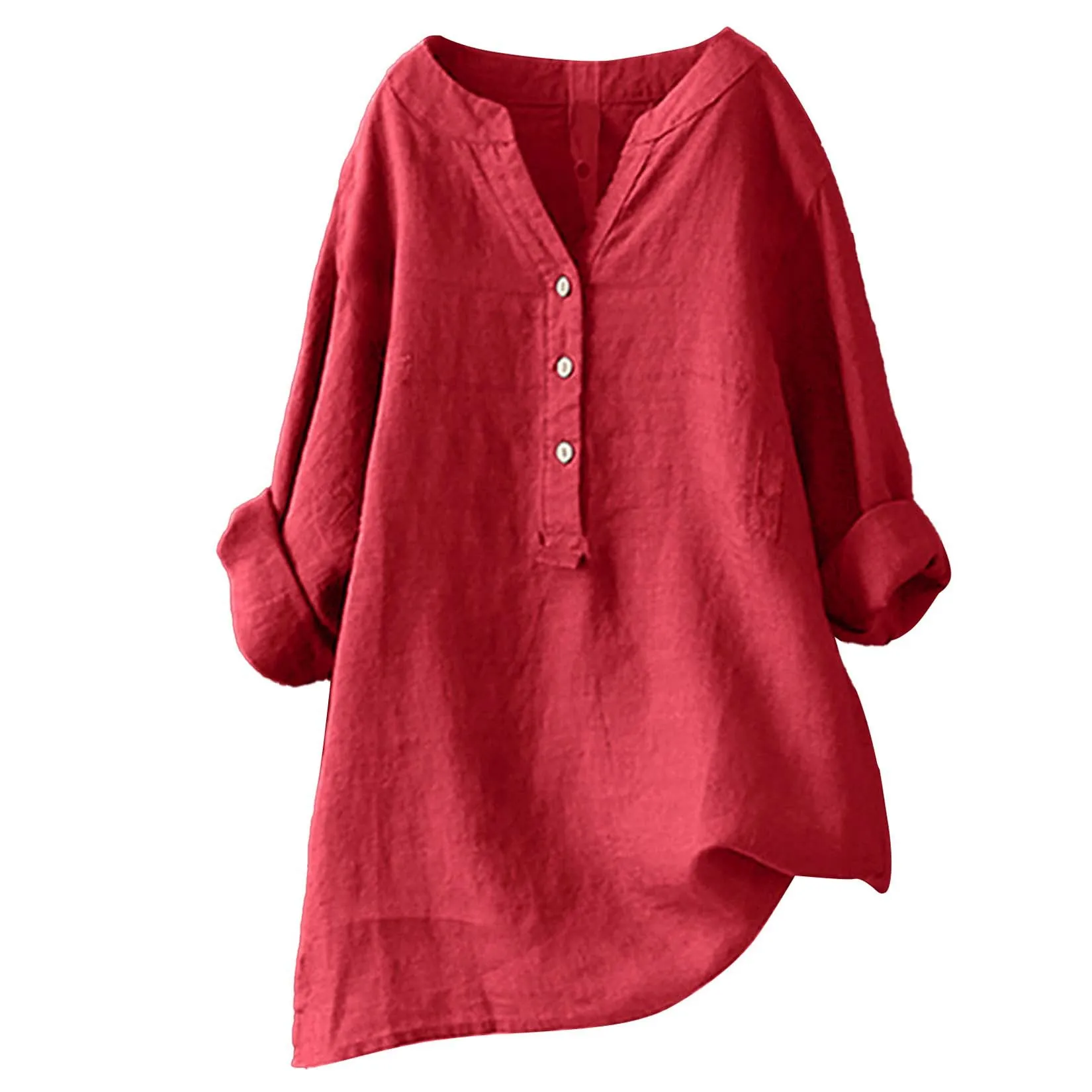 Unisex Women Men Cotton Linen  - Casual Loose Linen Shirt Dress 评论和价格