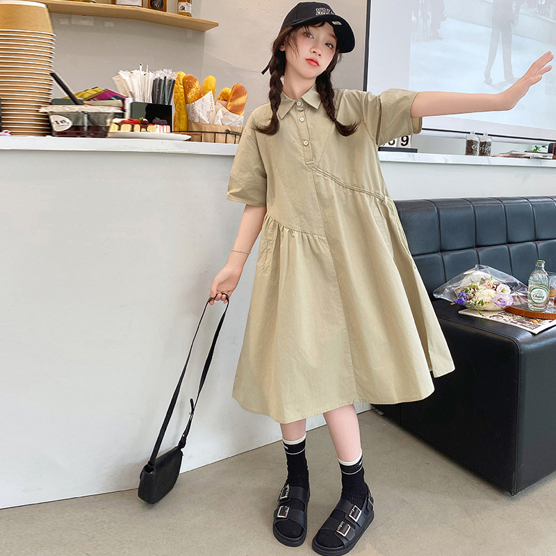 Korean Children Clothing Girls - Korean Style A Line Shirt Dress 评论和价格