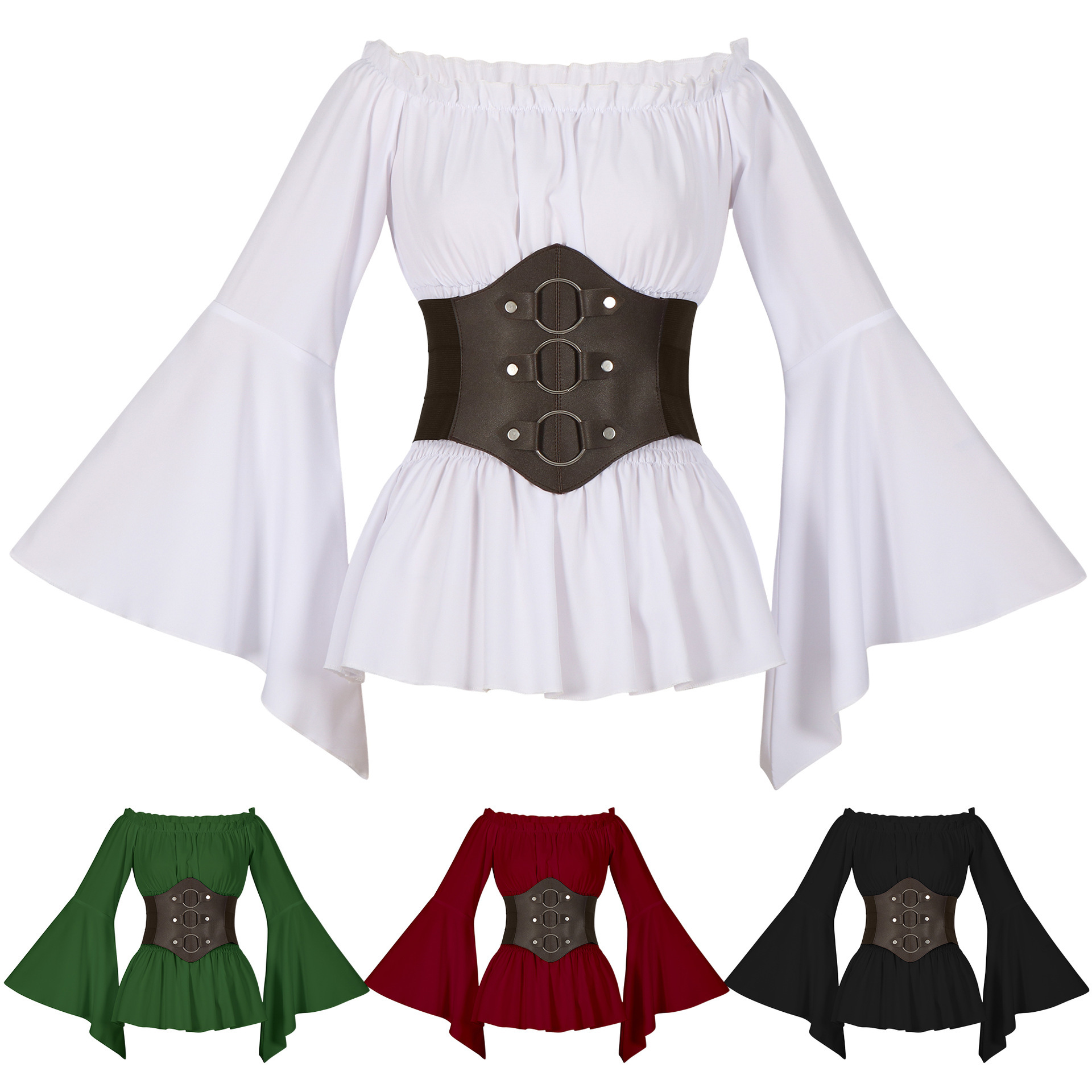 Medieval Victorian Pirate Shir - Blouses 评论和价格